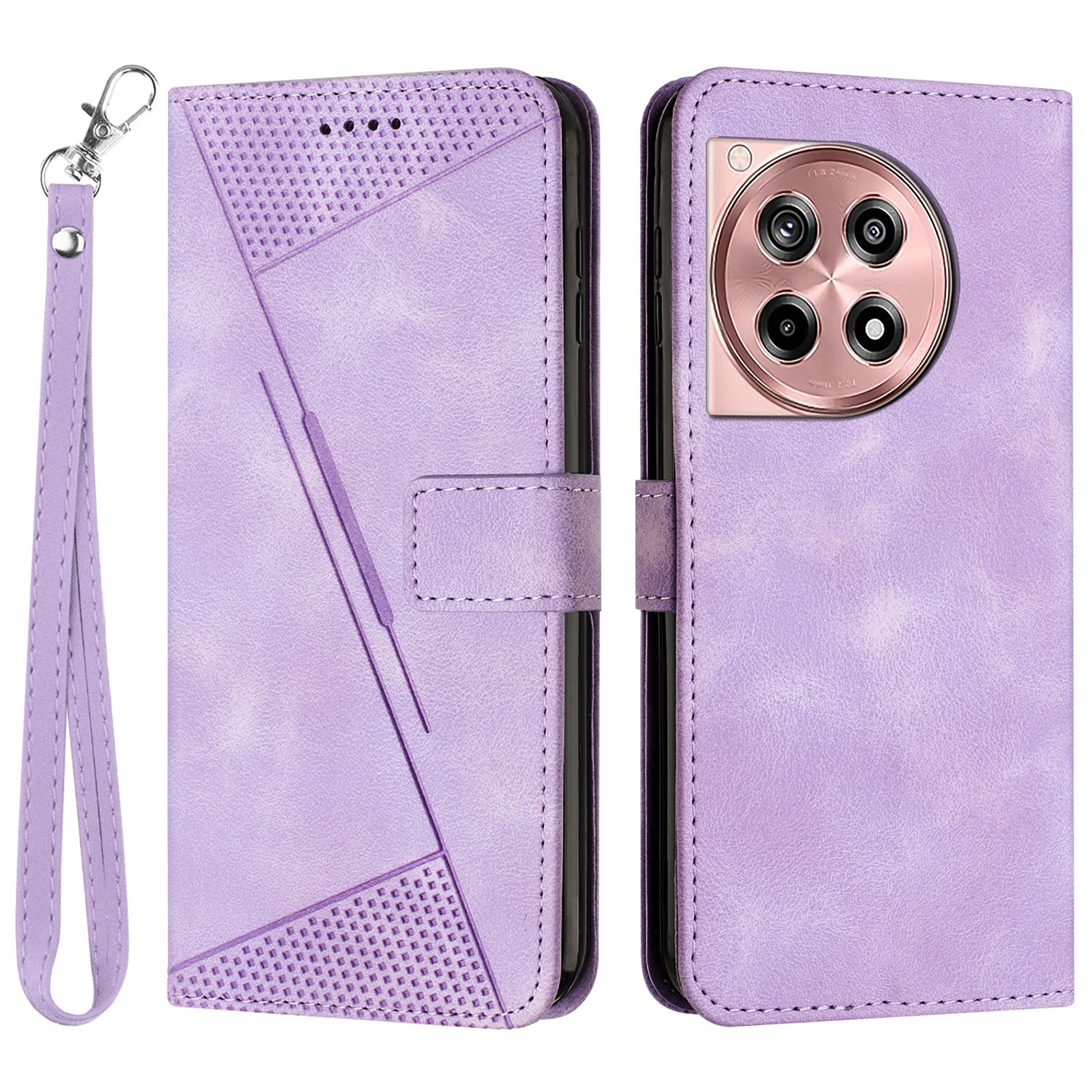 For OnePlus Ace 3 5G / 12R 5G Leather Case Anti-Scratch Triangle Imprinted Stand Phone Cover For OnePlus Ace 3 5G / 12R 5G Leather Case Anti-Scratch Triangle Imprinted Stand Phone Cover
